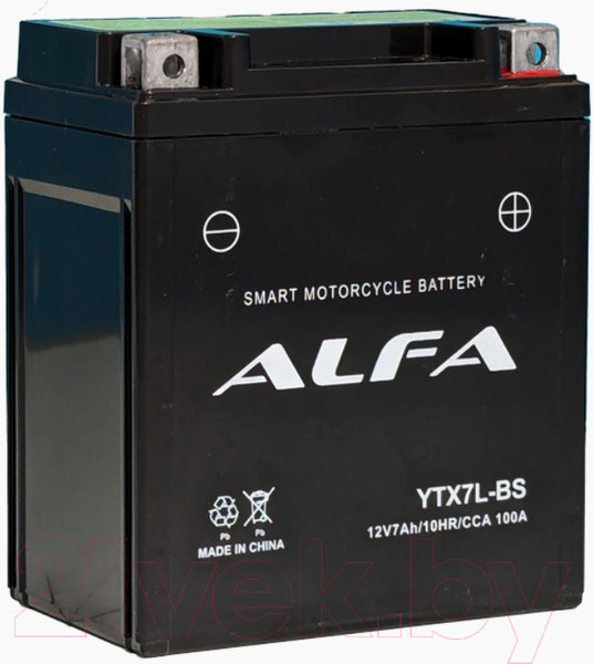 Изображение товара Мотоаккумулятор ALFA battery YTX7L-BS / EB7B-4-1