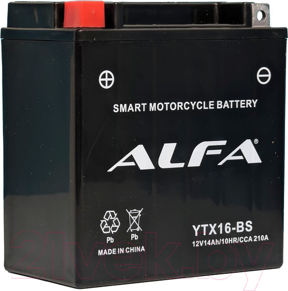 Изображение товара Мотоаккумулятор ALFA battery YTX16-BS / EB16-4