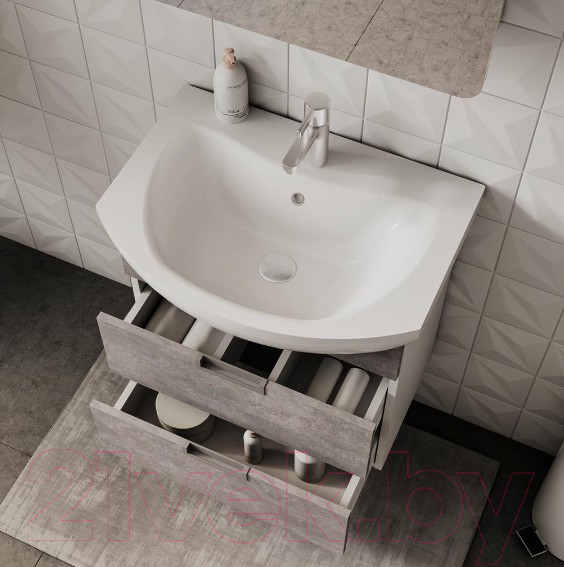 Изображение товара Тумба под умывальник Volna Vario Z 60.2Y Балтика (бетон, подвесная)