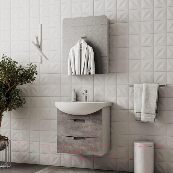 Изображение товара Тумба под умывальник Volna Vario Z 60.2Y Балтика (бетон, подвесная)