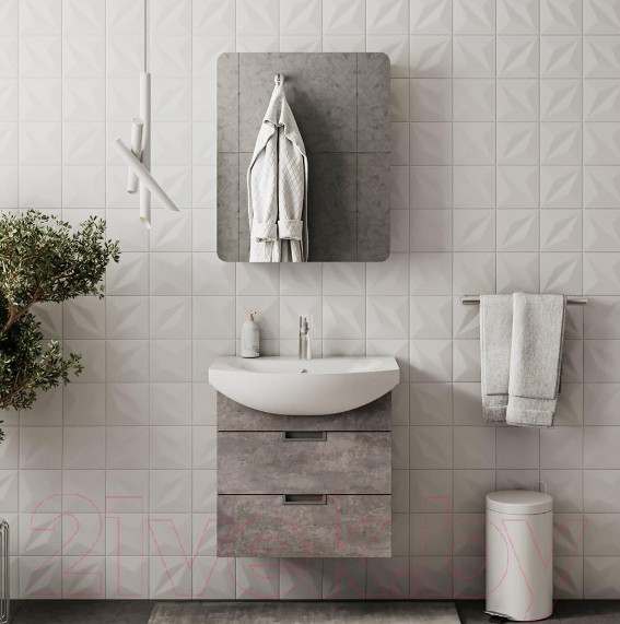 Изображение товара Тумба под умывальник Volna Vario Z 60.2Y Балтика (бетон, подвесная)