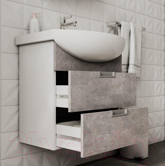 Изображение товара Тумба под умывальник Volna Vario Z 70.2Y Балтика (бетон, подвесная)