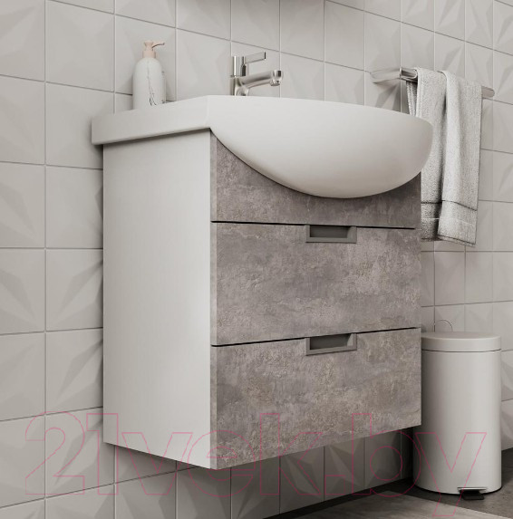 Изображение товара Тумба под умывальник Volna Vario Z 70.2Y Балтика (бетон, подвесная)
