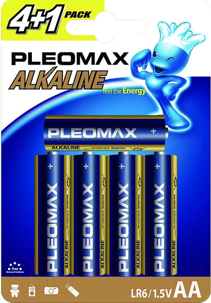 Изображение товара Комплект батареек Pleomax LR6 BL-4+1