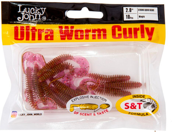 Изображение товара Мягкая приманка Lucky John Ultraworm Curly 2.0in / 140198-S14 (10шт)