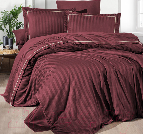 Изображение товара Комплект постельного белья DO&CO Delux Domenica Dark / 11982 (бордовый)