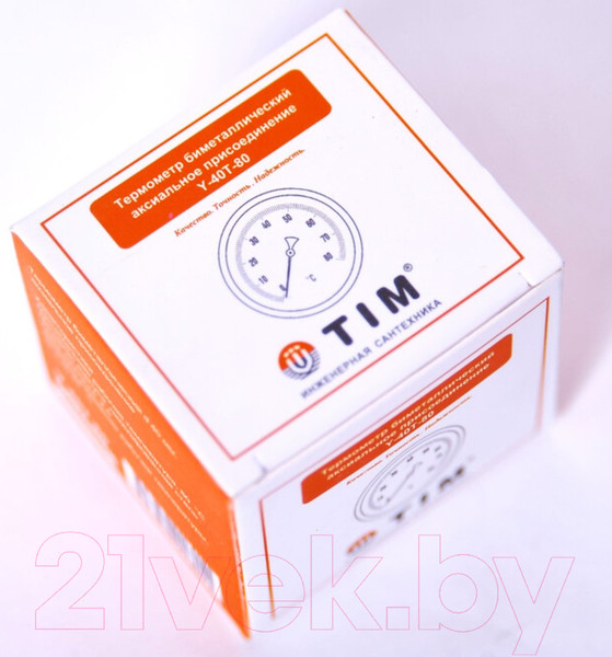 Изображение товара Термометр для коллектора Tim Y-40T-80 1/4 0С-80С