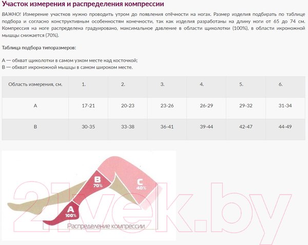 Изображение товара Чулок компрессионный Центр Компресс До колена 1 кл.к. (р.4, кремовый)
