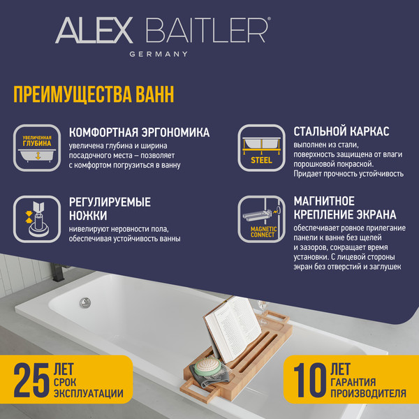 Изображение товара Ванна акриловая Alex Baitler Ontario 170x70