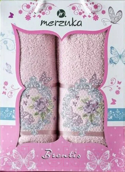 Изображение товара Набор полотенец Merzuka Brentis / 10675 (2шт, в коробке, светло-розовый)