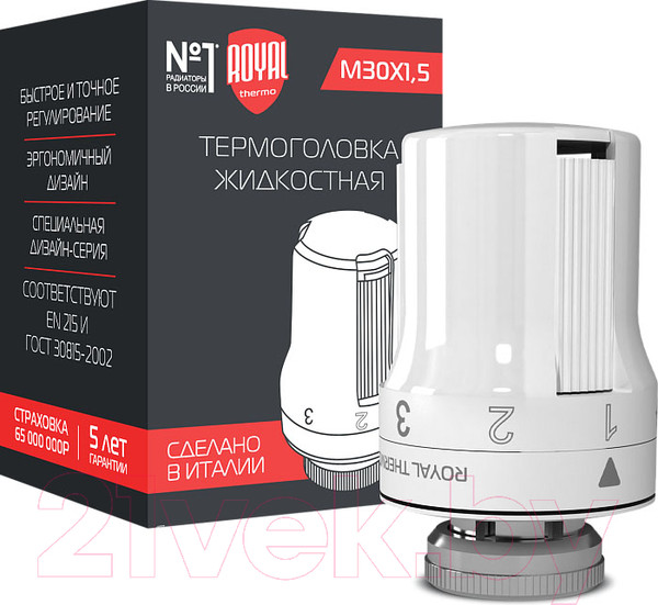 Изображение товара Головка термостатическая Royal Thermo M30x1.5 RTE 50.030