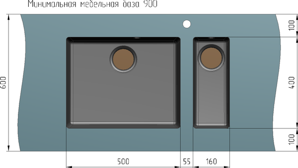 Изображение товара Мойка кухонная Ulgran Quartz Underground 500 (07 уголь)