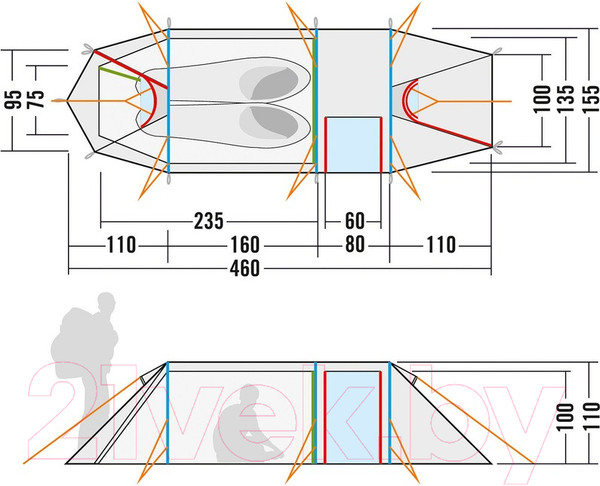 Изображение товара Палатка Tatonka Alaska 2.235 PU / 2455.333 (светло-оливковый)