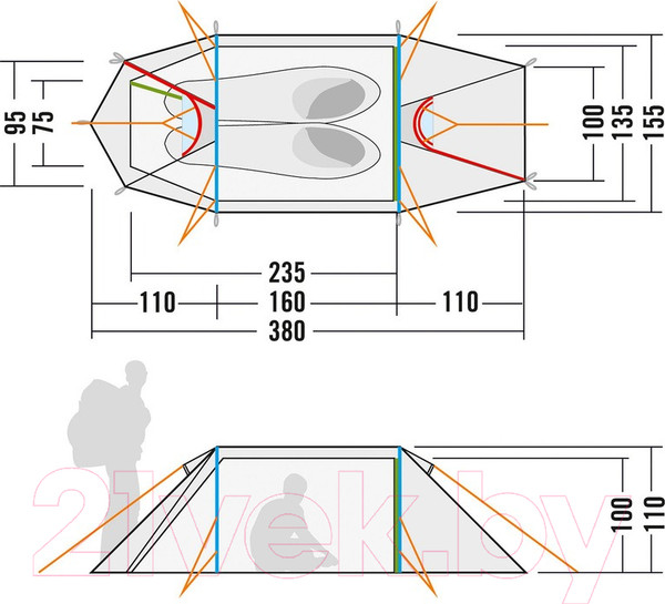 Изображение товара Палатка Tatonka Arctis 2.235 PU / 2451.333 (светло-оливковый)