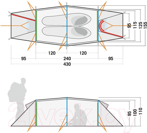 Изображение товара Палатка Tatonka Rokua 2 / 2606.332 (каменно-серый оливковый)