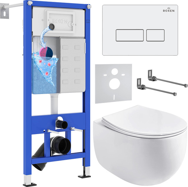 Изображение товара Унитаз подвесной с инсталляцией Roxen StounFix Dual Fresh 964170