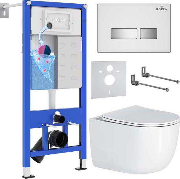 Изображение товара Унитаз подвесной с инсталляцией Roxen StounFix Dual Fresh 964605