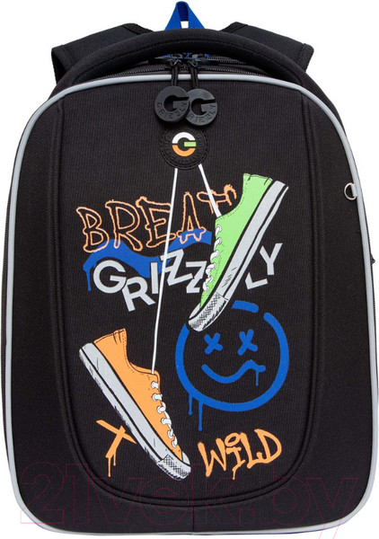 Изображение товара Школьный рюкзак Grizzly RAf-493-3 (черный)