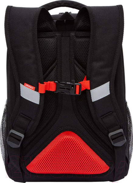 Изображение товара Школьный рюкзак Grizzly RAw-497-10 (черный/красный)