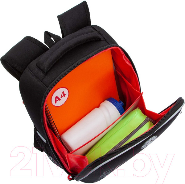 Изображение товара Школьный рюкзак Grizzly RAw-497-10 (черный/красный)