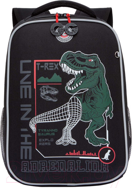 Изображение товара Школьный рюкзак Grizzly RAw-497-10 (черный/красный)