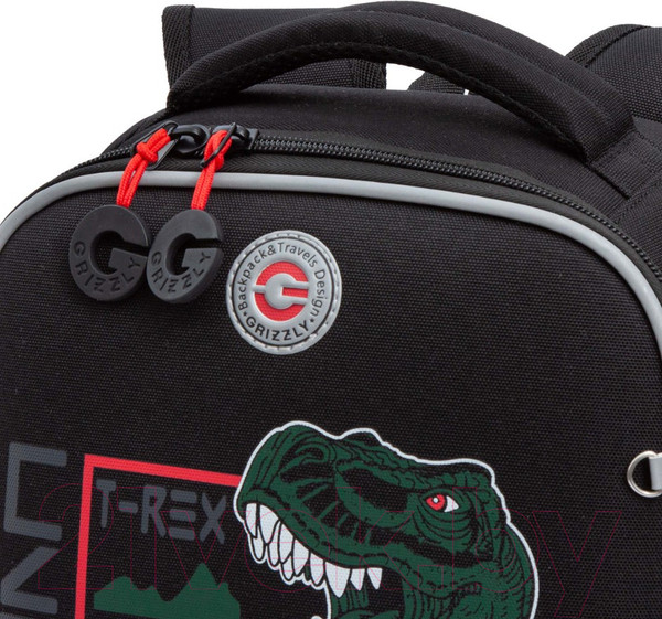 Изображение товара Школьный рюкзак Grizzly RAw-497-10 (черный/красный)