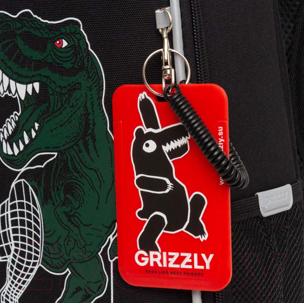 Изображение товара Школьный рюкзак Grizzly RAw-497-10 (черный/красный)