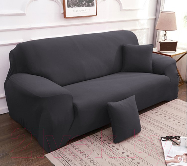 Изображение товара Чехол на 2-х местный диван Mio Tesoro С наволочкой 145-185см / TBD076162902P (серебристо-серый)