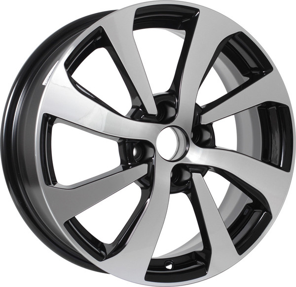 Изображение товара Литой диск KDW KD1640 Sandero Stepway 16x6" 4x100мм DIA 60.1мм ET 37мм (Black Front Polished)