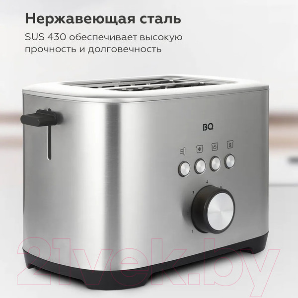 Изображение товара Тостер BQ T1010 (стальной/черный)