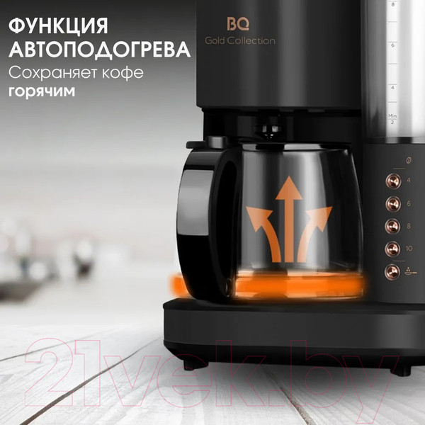 Изображение товара Капельная кофеварка BQ CM7002 (черный/розовое золото)