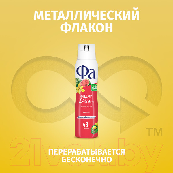 Изображение товара Дезодорант-спрей Фа Ритмы острова Фиджи. Аромат арбуза и иланг-иланга  (150мл)