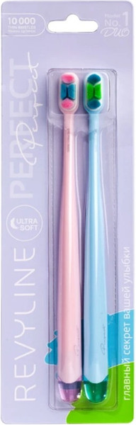 Изображение товара Набор зубных щеток Revyline Perfect Model No.1 DUO / 7889 (голубой/розовый)