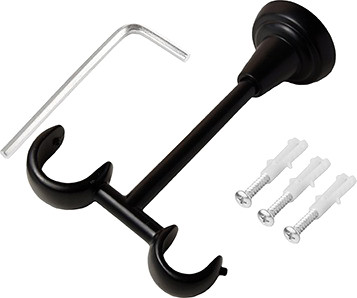 Изображение товара Кронштейн для карниза Lm Decor Двойной Потолочный YB008 D25/19мм (черный матовый)