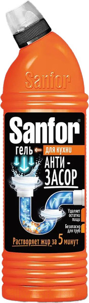 Изображение товара Средство для устранения засоров Sanfor Антизасор на кухне (1л)