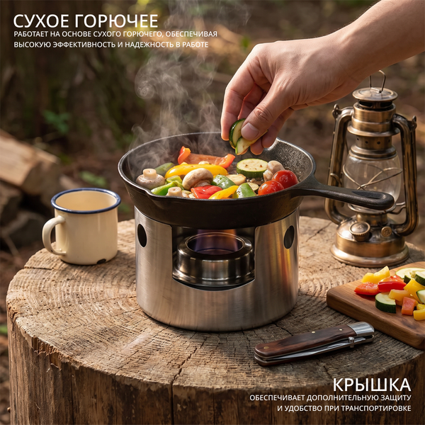 Изображение товара Плита туристическая Coyote С крышкой для сухого спирта / TBD01878456