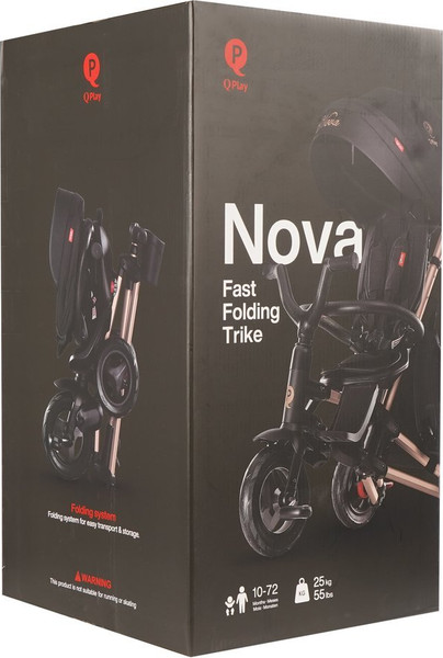 Изображение товара Трехколесный велосипед с ручкой QPlay Nova / 649367 (золото)