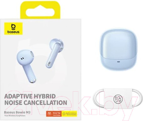 Изображение товара Беспроводные наушники Baseus Bowie M3 Wireless Headset Semi-In-Ear / 681201586B (белый)