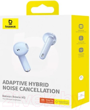 Изображение товара Беспроводные наушники Baseus Bowie M3 Wireless Headset Semi-In-Ear / 681201586A (синий)