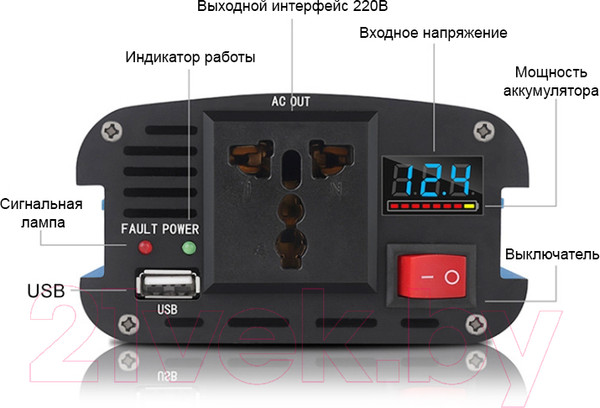 Изображение товара Автомобильный инвертор Soft Drive Carmaer 500W / EDA001950801