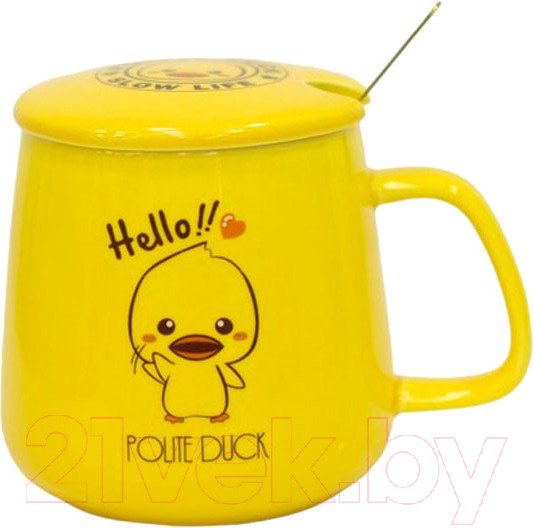 Изображение товара Кружка с ложкой Swed house MR1-4 (желтый)