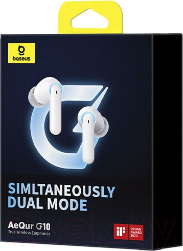 Изображение товара Беспроводные наушники Baseus AeQur G10 / 681201503B (белый)