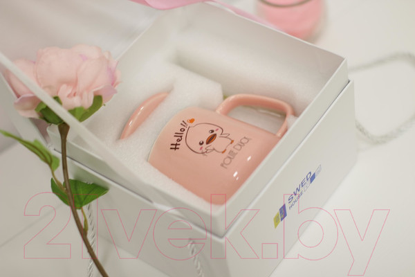 Изображение товара Кружка с ложкой Swed house MR1-4 (розовый)