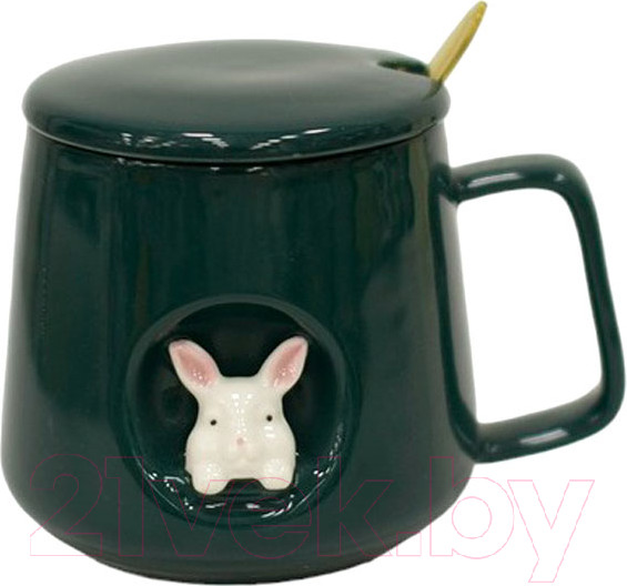 Изображение товара Кружка с ложкой Swed house MR1-8 (темно-зеленый)