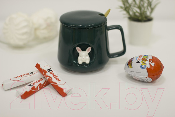 Изображение товара Кружка с ложкой Swed house MR1-8 (темно-зеленый)