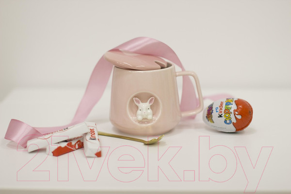 Изображение товара Кружка с ложкой Swed house MR1-8 (розовый)