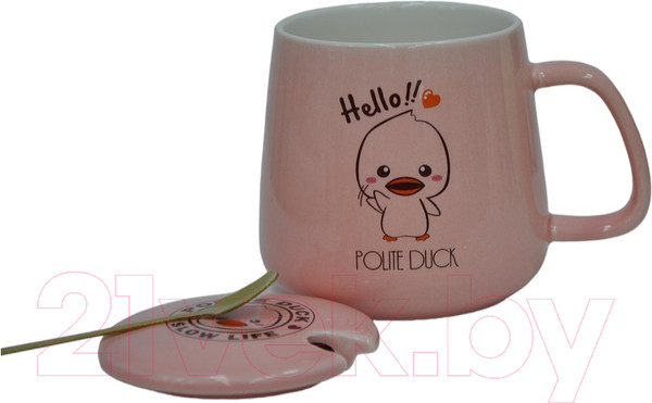 Изображение товара Кружка с ложкой Swed house MR1-10 (розовый)