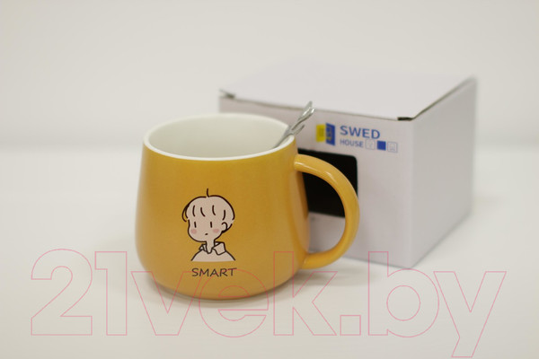 Изображение товара Кружка с ложкой Swed house MR3-6 (желтый)
