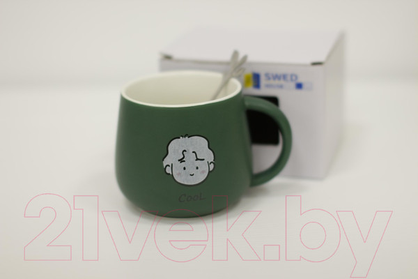Изображение товара Кружка с ложкой Swed house MR3-6 (зеленый)