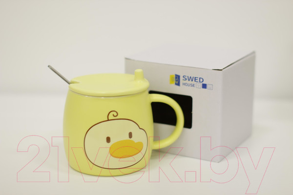 Изображение товара Кружка с ложкой Swed house MR3-7 (желтый)